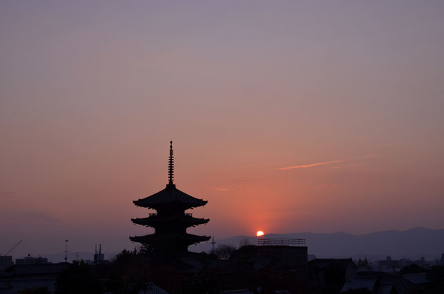 八坂の夕日